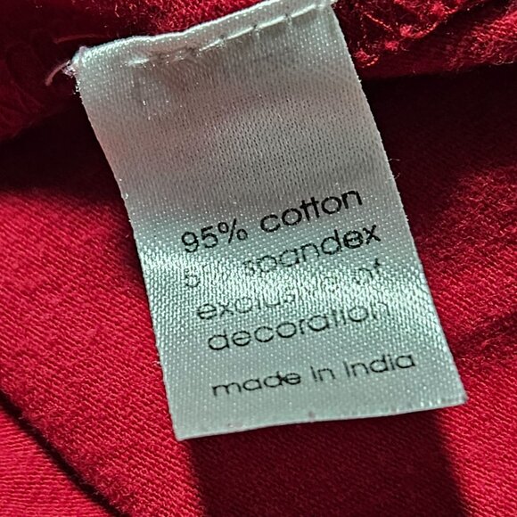 Lane Bryant Red Beaded Scoop Neck Top Womens Plus Size 18 20 Holiday Blouse - Picture 5 of 5